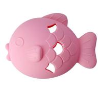 Dog Toy Tumbler Leaky Food Dispenser - Silicone Interactive Fish Shape Leaky Food Ball, Teething Chew Toy for Puppies Adult Dogs, IQ Training Anxiety Relief Pet (Pink)