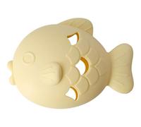 Dog Toy Tumbler Leaky Food Dispenser - Silicone Interactive Fish Shape Leaky Food Ball, Teething Chew Toy for Puppies Adult Dogs, IQ Training Anxiety Relief Pet (Yellow)