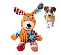Dog Toy with Squeaker, Interactive Plush Toy in Animal Shape, Interactive Chew Toy with Crinkle Paper, for Indoor and Outdoor Use, Garden, Fetch Training, Alone Time, Park