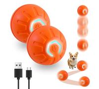 Dog Toys, 2025 New Electric Interactive Dog Toy Ball, Self Moving Bouncing Jumping Rechargeable Funny Pet Toys for Boredom Puppy Cat Kitten Indoor Outdoor (Orange*2)