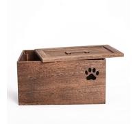 Dog Toys Chest Storage Collection Box with Lid Wooden Crates Gift Hampers (Brown, Extra Large)