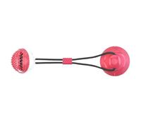Dog Toys Chew for Aggressive Chewers Rope Ball Suction Cup Puppy Training Tug of War Puzzle Toy Treats Toothbrush Boredom Pet Food Dispensing Features(Red and white)