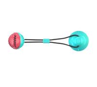Dog Toys Chew for Aggressive Chewers Rope Ball Suction Cup Puppy Training Tug of War Puzzle Toy Treats Toothbrush Boredom Pet Food Dispensing Features(Red and blue)