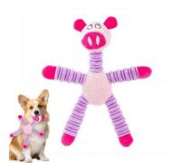 Dog Toys for Aggressive Chewers, Indestructible Plush Dog ToyS with Squeaky, Interactive Soft Puppy Chew Toy for Teething, Small Medium Large Dogs, Tough Anxiety Relief Indoor Play (pig)