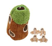 Dog Toys for Interactive Hide Seek - Squeaky Hide Seek Dog Toy - With 4 Little Sloths and Hidden Squeaks - Little Sloth Tree Hole Jigsaw, For Dog Cat