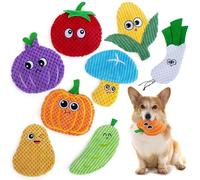 Dog Toys No Stuffing, Dog Squeaky Toys, 8 Pack Crinkle Plush Dog Chew Toys for Small, Medium Breeds, Flat Stuffless Puppy Doggie Toys Cute Durable Interactive Dog Toys for Aggressive Chewers