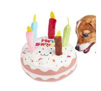 Dog Toys - pet toy | doggSqueaky dolls | Birthday Cake Shape Teething Chew dolls | Interactive Fetch Play for Puppy Plush with Squeakers Pets | Interactive for Small and Medium puppy, pooch Enrichmen