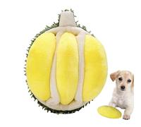 Dog Toys with Squeaker, Durian Sounding Plush Toy for Dogs, Interactive Squeaker, for Aggressive Chewers,6.3x5.12x3.15 Inches, Yellow, Stuffed Dog Squeak