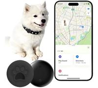 Dog Trackers Smart Pet Tracker for Collar Dog Trackers Pet Location Tracker with Holder No Monthly Fee Compatible with Apple Find My (iOS Only Not for Android) Anti-Lost Device for Pets Bag Straps
