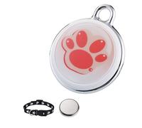 Dog Tracking Collar Universal Pet Locator for Cats and Dogs Lightweight Durable TPR Material Indoor Outdoor Activity (White, 5x5cm)