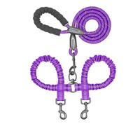 Dog Traction Rope | Double Puppy Walking Lead | Adjustable Dog Lead Shock Absorbing Bungee for Large Medium Pet Hiking Camping Exploring Walking