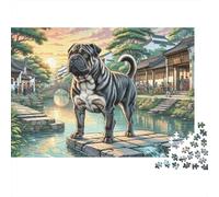 Dog Traditional Waterside Scene 1000 Piece Jigsaw Puzzle Paper For Adults Relaxing 70x50cm/1000pcs