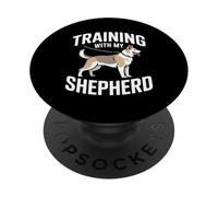 Dog Trainer Training With My Shepherd PopSockets Adhesive PopGrip