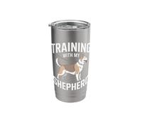 Dog Trainer Training with My Shepherd Stainless Steel Insulated Tumbler
