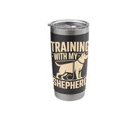 Dog Trainer Training with My Shepherd Stainless Steel Insulated Tumbler