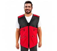 Dog Trainer Vest with Breathable Mesh, Zip Closure and Multi Pockets (Red)