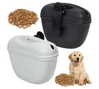 Dog Training Bag - 2 Pieces Portable Silicone Magnetic Closure Accessories with Clip | Treat Bag for Puppy Training - For Walking, Travel, Car, Hiking, Home Park