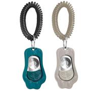Dog Training Clicker with Sring Wrist and Keyring - Pet Dog 3 Modes of Volume Training Clickers for Puppy, Cat, Potty, Bird, Horse, Pet, Trainer Training Tools, Behavior Aids (Grey + Blackish Green)