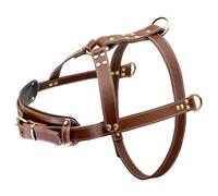 Dog Training Hunting Leather Harness German Shepherd French Bulldog Labrador Adjustable Soft Comfort Harness For Medium And Large Dogs,Brown,2xl