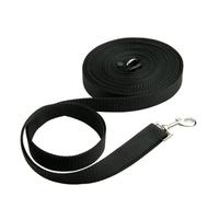 Dog Training Lead Heavy Duty Long Nylon Rope, 7m 1.5cm | Black Nylon and Metal Build, Swivel Bolt Snap, for Walking and Playing with Medium to Large Dogs