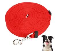 Dog Training Lead Leash Extra Long Line, 2m Nylon Leash for Large, Medium & Small Dogs - Great for Pet Recall Training Obedience, Running, Camping, Backyard Strong lead with Metal Component (Red)