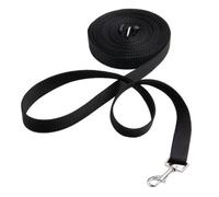 Dog Training Lead Rope for Recall Control, 23ft Nylon Leash | Snap, Reinforced Stitching Black Finish, for Medium to Large Dogs Nickel Plated Clip and Swivel Bolt
