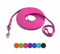 Dog Training Leash,Easy to Clean Waterproof Long Dog Leash, Heavy Duty Recall Dog Long Lead 6ft 10ft 15ft 30ft 50ft for Hiking,Yard, Beach and Swimming (Pink, 6FT)