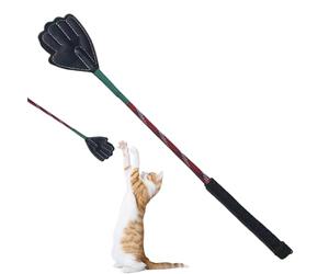 Dog Training Stick - Flirt Pole Exercise Tool, Interactive Pet chasesToy | Ergonomic Handle Conditioning Equipment System, Medium Canine Puppy Feline Engagement Wand for Household Obedience Practice