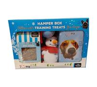 Dog Training Treat Hamper Gift Box with Assorted Soft Treats, Reusable Tin & Plush Toy, Festive Pet Gift Set for Dogs, Reward Snacks for Training, Sharing & Gifting