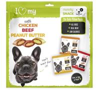 Dog Training Treats (12 x 30g Packs) Individually Packed Tasty Mini Dog Biscuits Chicken, Beef and Peanut Butter Flavoured Real Meat Treats