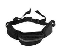 Dog Training Waist Bag Multifunction Large Capacity Adjustable Waist Pouch with Hidden Bottle Holder Poop Bag Dispenser Reflective Strip for Walking Running Hiking Polyester Black