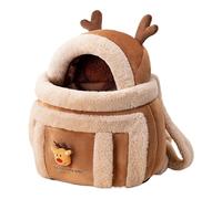 Dog Transport Bag, Plush Backpack in the Shape of Pet Elk - Comfortable Outdoor Backpack for Kittens - for Outdoor Travel Airplane Camping Winter Traveling