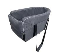 Dog Travel Booster - Secure Console Crate, Cushioned Carrier Basket | Elevated Cozy Ventilated Seat Feature, Foldable Central Armrest Kennel Solution, Road Trip Vehicle Passenger Space Arrangement