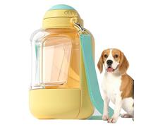 Dog Travel Drinking Bottle - Leak-proof Water Bottle with Feeding Bowl | Portable Puppy Food Bottle, 2-in-1 Dog Dispenser with Drinking Cup, Drinking Container for Outdoor Hiking, Driving and Walking