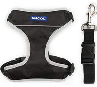 Dog Travel Harness - Black. Use In Car Or On Walks. Adjustable Reflective Padded