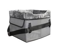 Dog Travel Seat - Portable, Washable Plush Construction, Secure Seat Belts, Useful Storage Pockets, Comfortable Dog Vehicle Booster Bed, Cosy Support for Pets