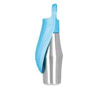 Dog Travel Water Dispenser | 2-in-1 Leakproof Pet Water Bottle with Leaf-Shaped Bowl and Silicone Seal | Portable Stainless Steel Travel Cup for Dogs