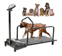 Dog Treadmill, Pet Running Machine for Small Medium Large Dogs Indoor and Outdoor, with LCD Display Screen, Safety Fence, 80 cm Long Runway, Speed Range: 1-6 km, Supports Up to 176 lbs / 80kg