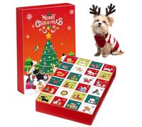 Dog Treat Advent Calendar, Countdown Christmas Refillable Dog Advent calendar with 24 Drawers for Family Friends