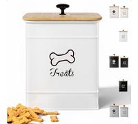 Dog Treat Container with Airtight Bamboo Lid, 5"W x 7"H, 7 Cup Capacity