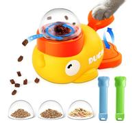 Dog Treat Dispenser Toy And 2 Pcs Cat Treat Spoon, Yellow Duck Shape Cat Treat Dispenser , Fun Interactive Food Slow Feeder For Small Medium Large Dogs And Cats Resistant Chew Pet Puzzle Feeder