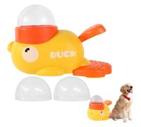 Dog Treat Dispenser Toy, Slow Feeder Dog Bowl Duck Shaped Dogs Interactive Slow Feeder Dogs, Fun Puzzle Food Dispensing Toy for Small Pets, Cat Feeders for Enrichment, Entertainment, Playing (Yellow)