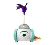 Dog Treat Dispensing Ball - Cat Treat Dispenser Toy, Ball Cat Food Toys | Multipurpose Interactive Slow Feeder Ball Pet Toys, Slow Feeder Ball with Feather for Healthy Eating, Training, (Blue, Green)