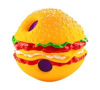 Dog Treat Dispensing Toy Burger Chew Toy Interactive Wobble Giggle Ball Durable Teeth Cleaning Boredom Buster Toy for Dogs Puppies Non-Toxic (Yellow, One Size)