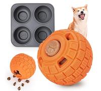 Dog Treat Enrichment Toy, With 4-cavity Silicone Trays Dog Toys For Aggressive Chewers, Freezing Slow Food Training Toy, Dog Puzzle Treat Food Dispensing Ball, Interactive Dog Toys For Small Dog