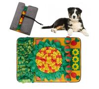 Dog Treat Mat, Dogs Foraging Mats with 5-Squeaky Carrots, Snuffle Mat for Dogs, Interactive Dogs Puzzle Mats, Soft Dog Snuffle Mats Indestructible Pet Foraging Pad for Smell Training (Green)