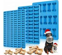 Dog Treat Molds for Baking and Freezing 3 Pcs 15, 44, 108 Cavity Dog Bone Silicone Mold Blue Non Stick Dog Biscuit Molds for Biscuits Pudding Chocolate Cookie Candy, Oven Microwave Freezer Safe