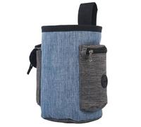 Dog Treat Pouch for Pet Training, Blue Oxford Cloth Bag with Adjustable Waist Belt, Easy Clean Interior, Zipper Pocket, Great for Walks, Training, Travel