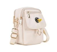 Dog Treat Pouch Waterproof Dog Walking Bag with Poop Bag Holder, Multiple Pockets Messenger Bumbag, Adjustable Thicken Shoulder Belt Bilayer Crossbody Dogbags for Puppy Training Hiking (Beige)