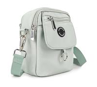 Dog Treat Pouch Waterproof Dog Walking Bag with Poop Bag Holder, Multiple Pockets Messenger Pack, Adjustable Thicken Shoulder Belt Bilayer CrossbodyBag for Puppy Training Hiking (Light Green)